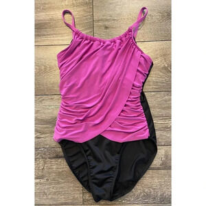 MagicSuit Bathing Suit Swim Black Purple Size 8